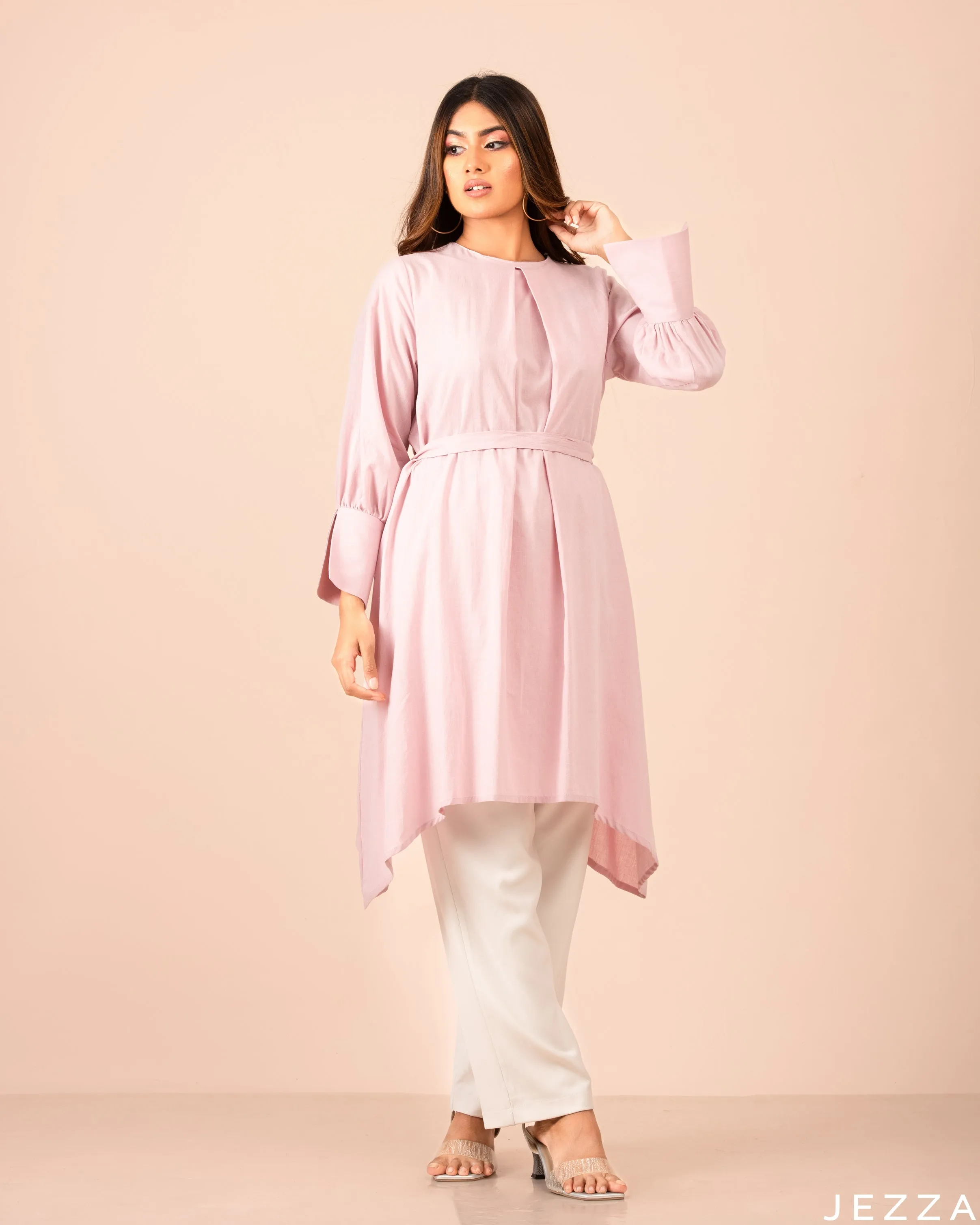 Cotton Material  Top With Decorative Hem 57991