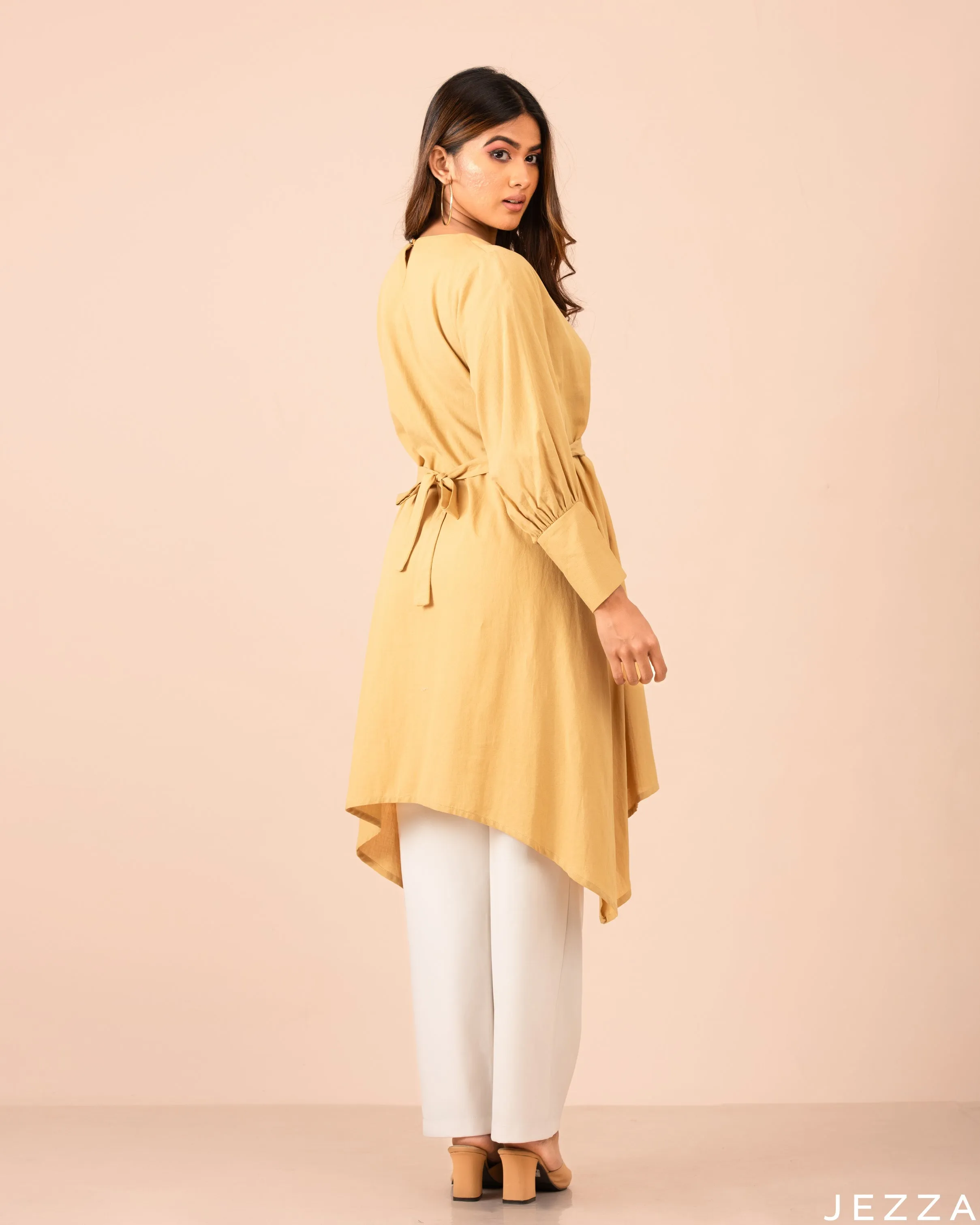 Cotton Material  Top With Decorative Hem 57992