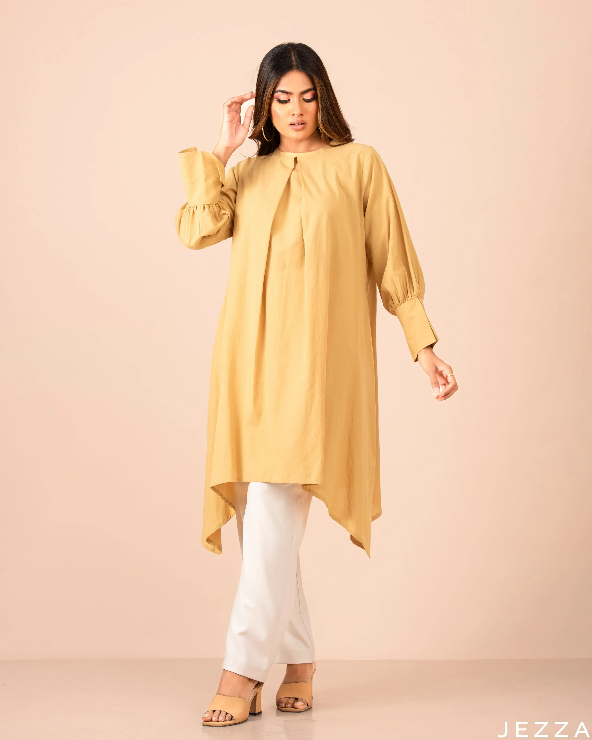 Cotton Material  Top With Decorative Hem 57992