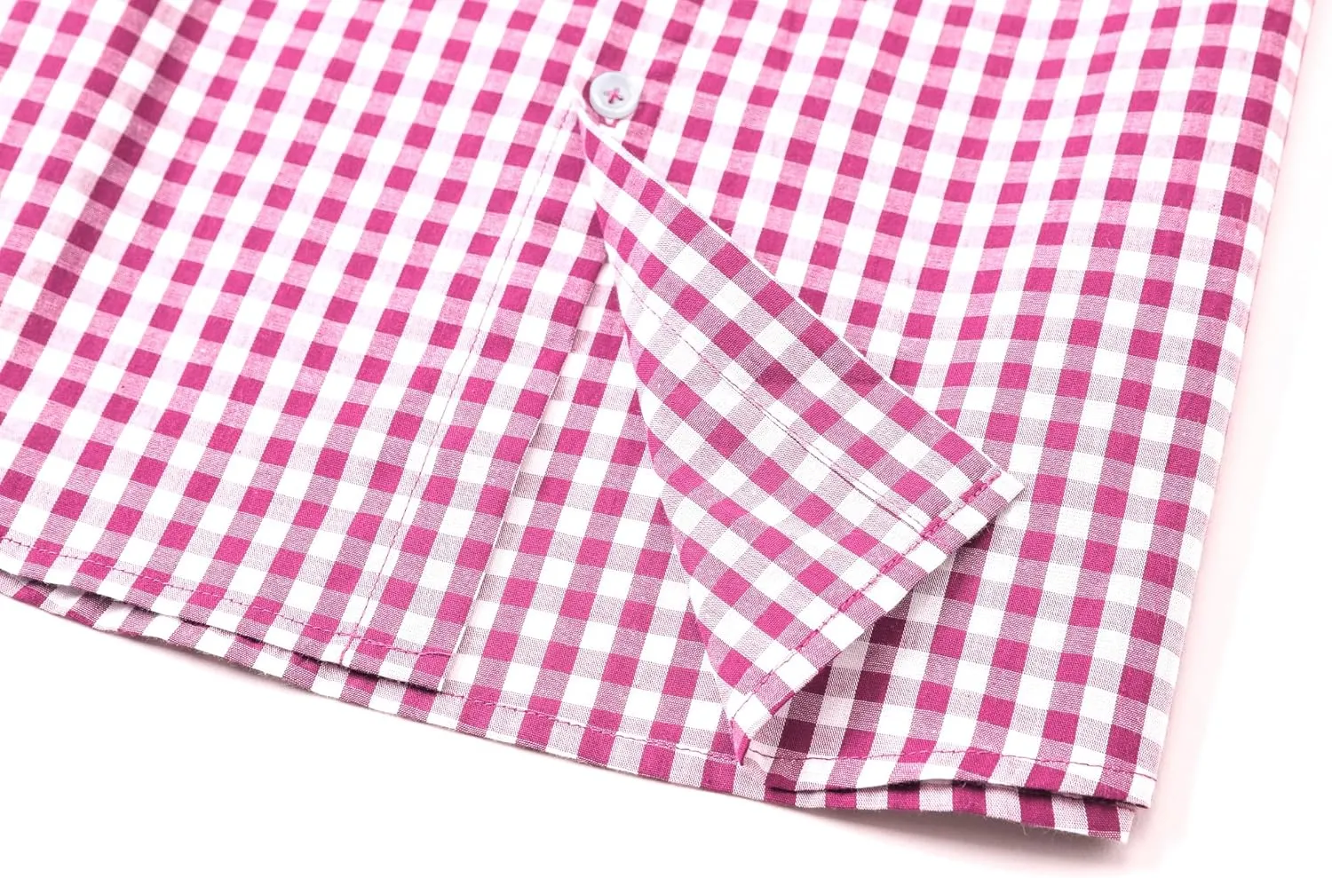 Cromoncent Boys and Mens Summer Plaid Shirt Casual Short Sleeve Button Down Shirts