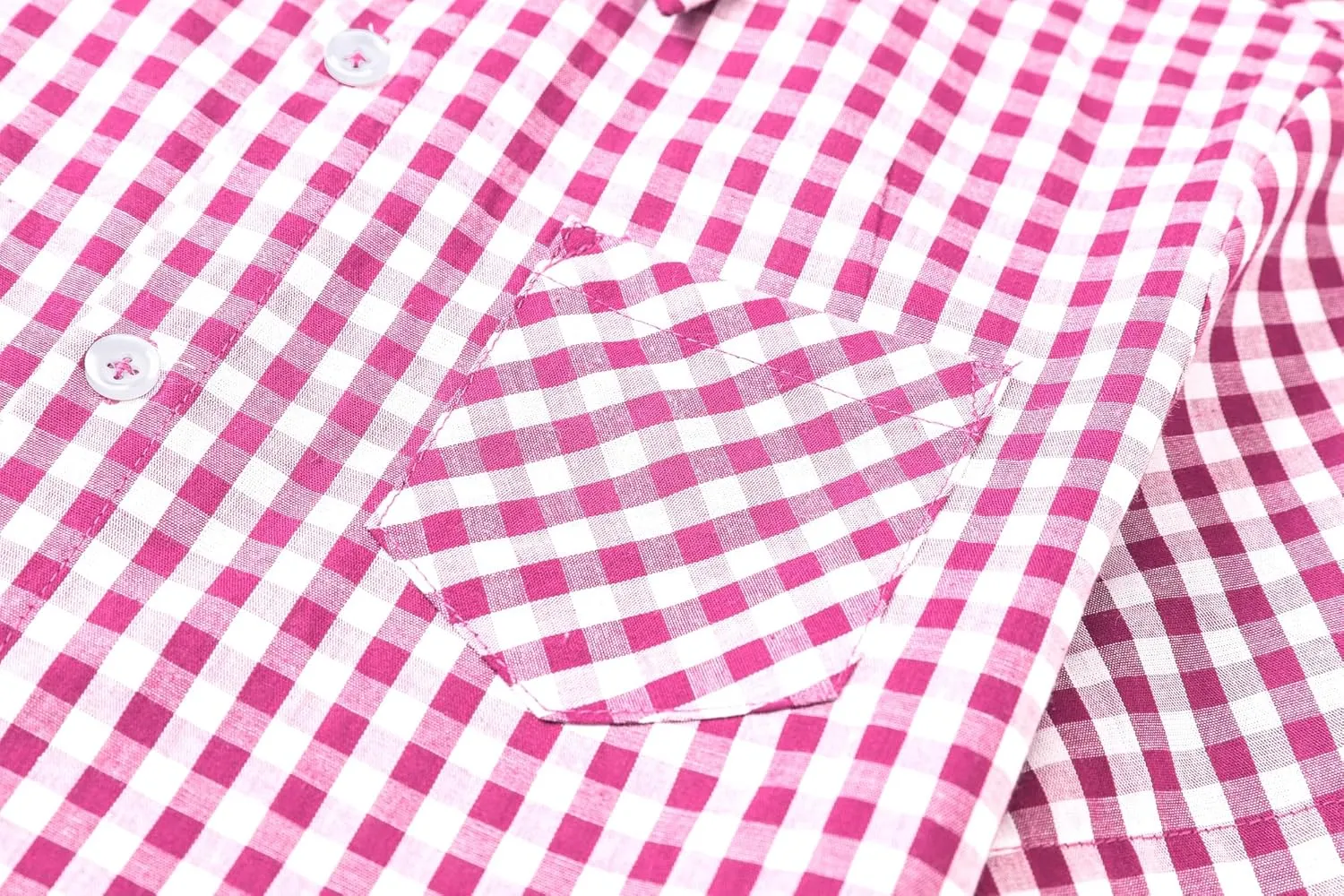 Cromoncent Boys and Mens Summer Plaid Shirt Casual Short Sleeve Button Down Shirts