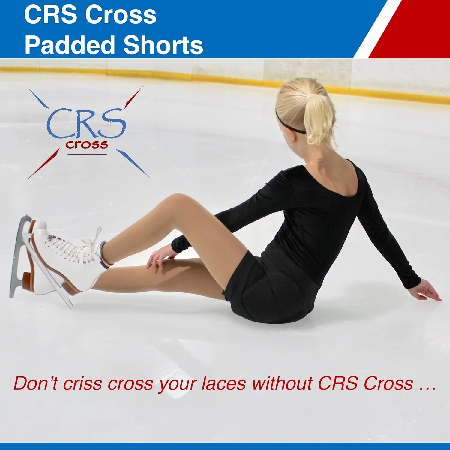 CRS Cross Padded Figure Skating Shorts. Crash Pad Pants for Roller, Inline, Ice Skating, Snowboarding, and Skiing. Fall Impact Protection for Butt, HIPS, and Tailbone