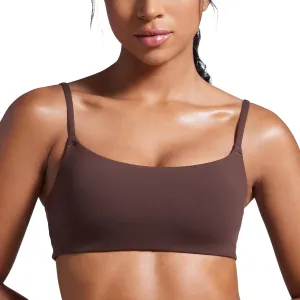 CRZ YOGA Butterbreeze Scoop Neck Sports Bras for Women - Spaghetti Straps Wireless Workout Padded Gym Cami Top