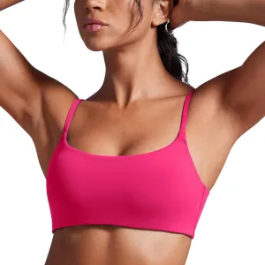 CRZ YOGA Butterbreeze Scoop Neck Sports Bras for Women - Spaghetti Straps Wireless Workout Padded Gym Cami Top