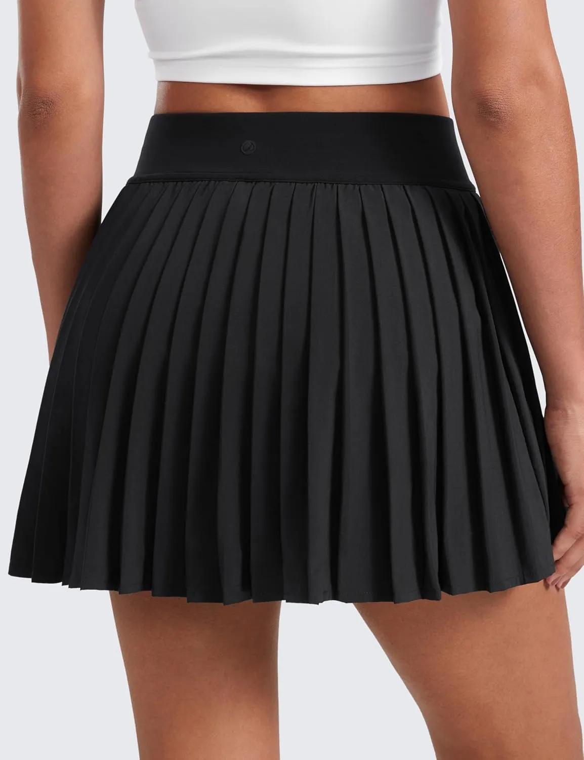 CRZ YOGA Womens Mini Pleated Athletic Tennis Skirts High Waisted A Line Golf Pickleball Casual Skort with Inner Pockets