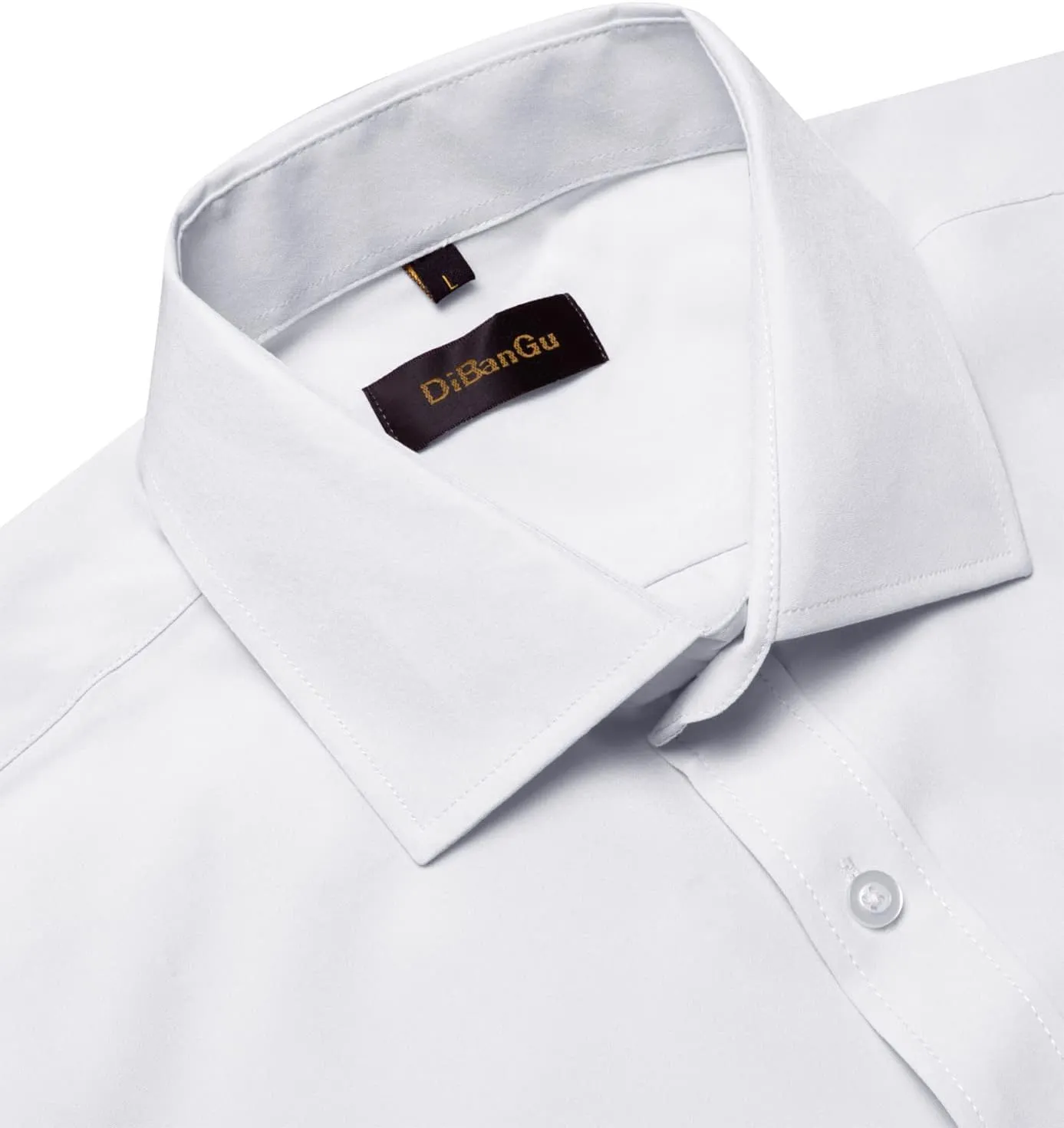 DiBanGu Men's Casual Dress Shirt Cotton Short Sleeve Button Down Shirts Regular Fit Paisley Solid Contrast Design