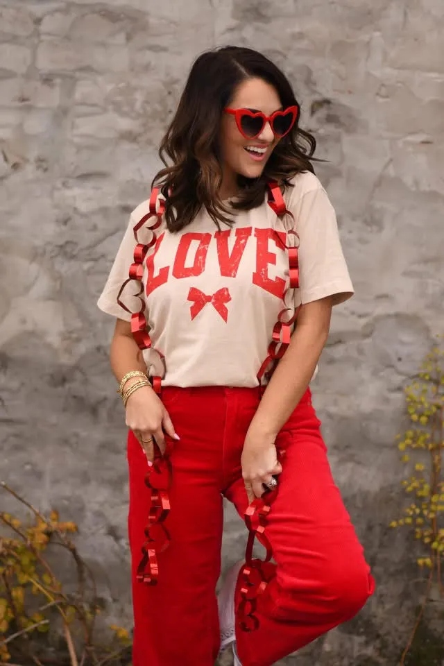 Distressed Love Bow Tee
