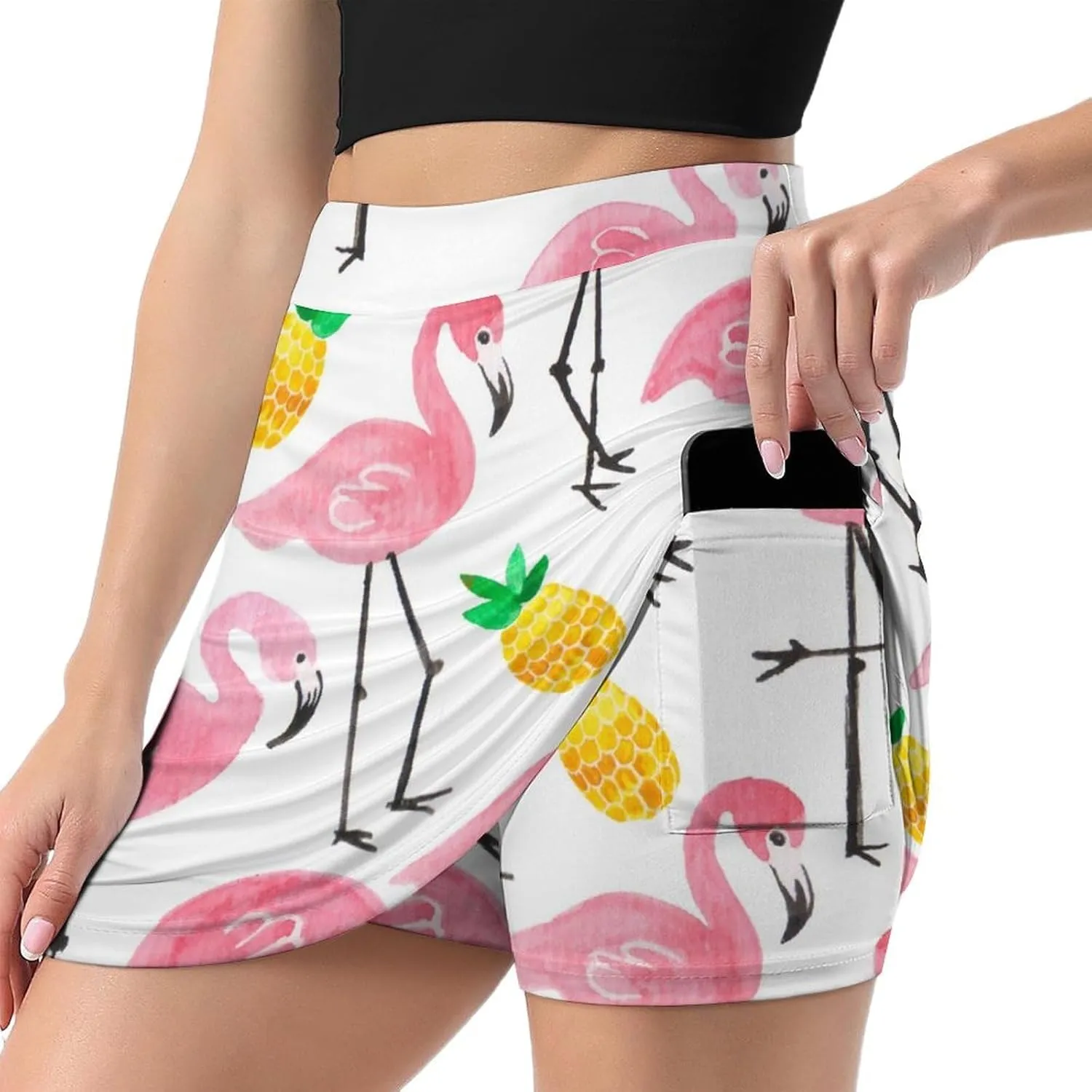 Donnapink Women Yoga Skirt, High Waist A-line Dress Trouser, Running Shorts(S-4XL)