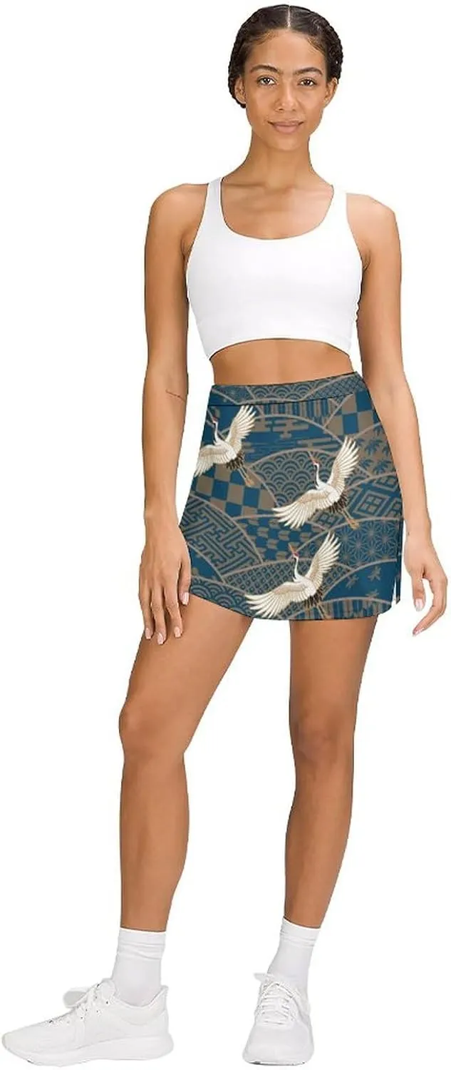 Donnapink Women Yoga Skirt, High Waist A-line Dress Trouser, Running Shorts(S-4XL)