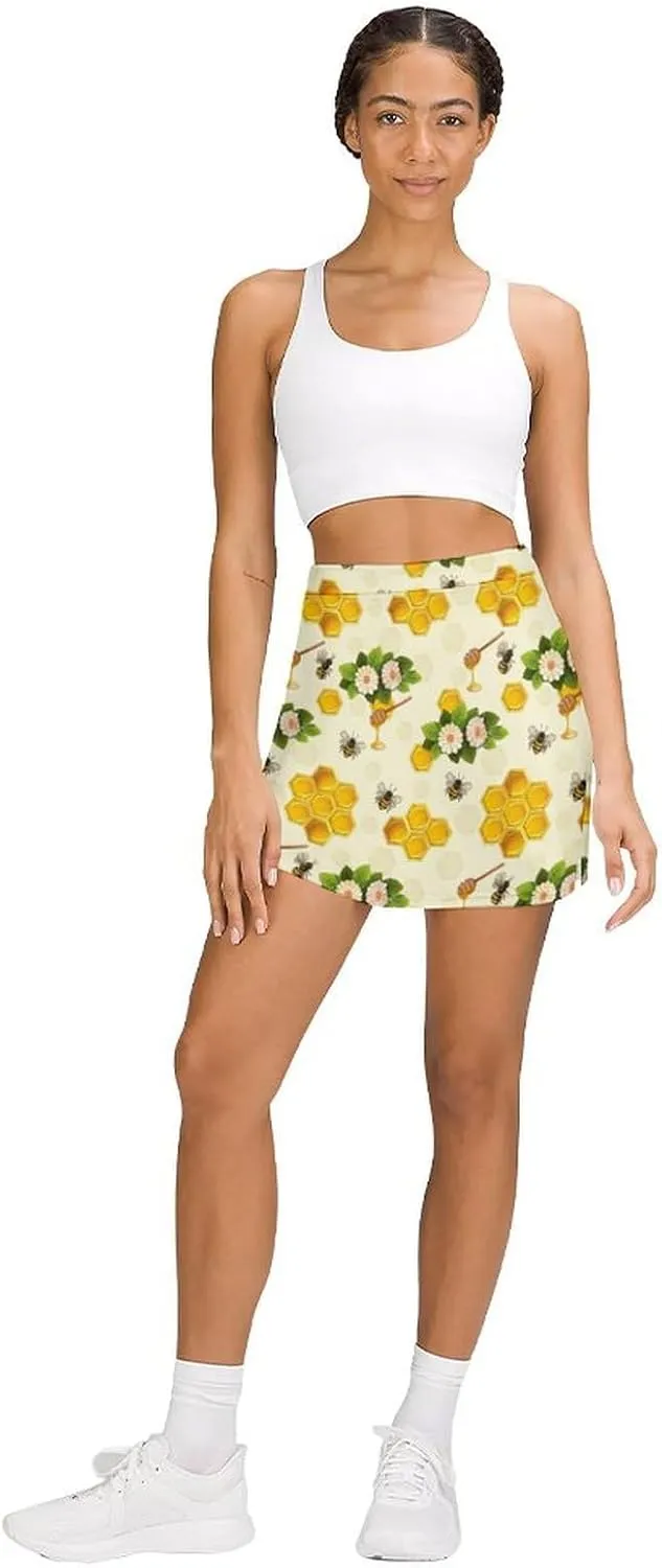 Donnapink Women Yoga Skirt, High Waist A-line Dress Trouser, Running Shorts(S-4XL)