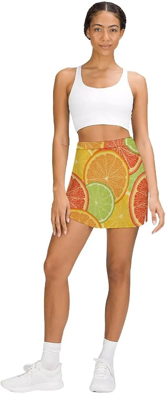 Donnapink Women Yoga Skirt, High Waist A-line Dress Trouser, Running Shorts(S-4XL)