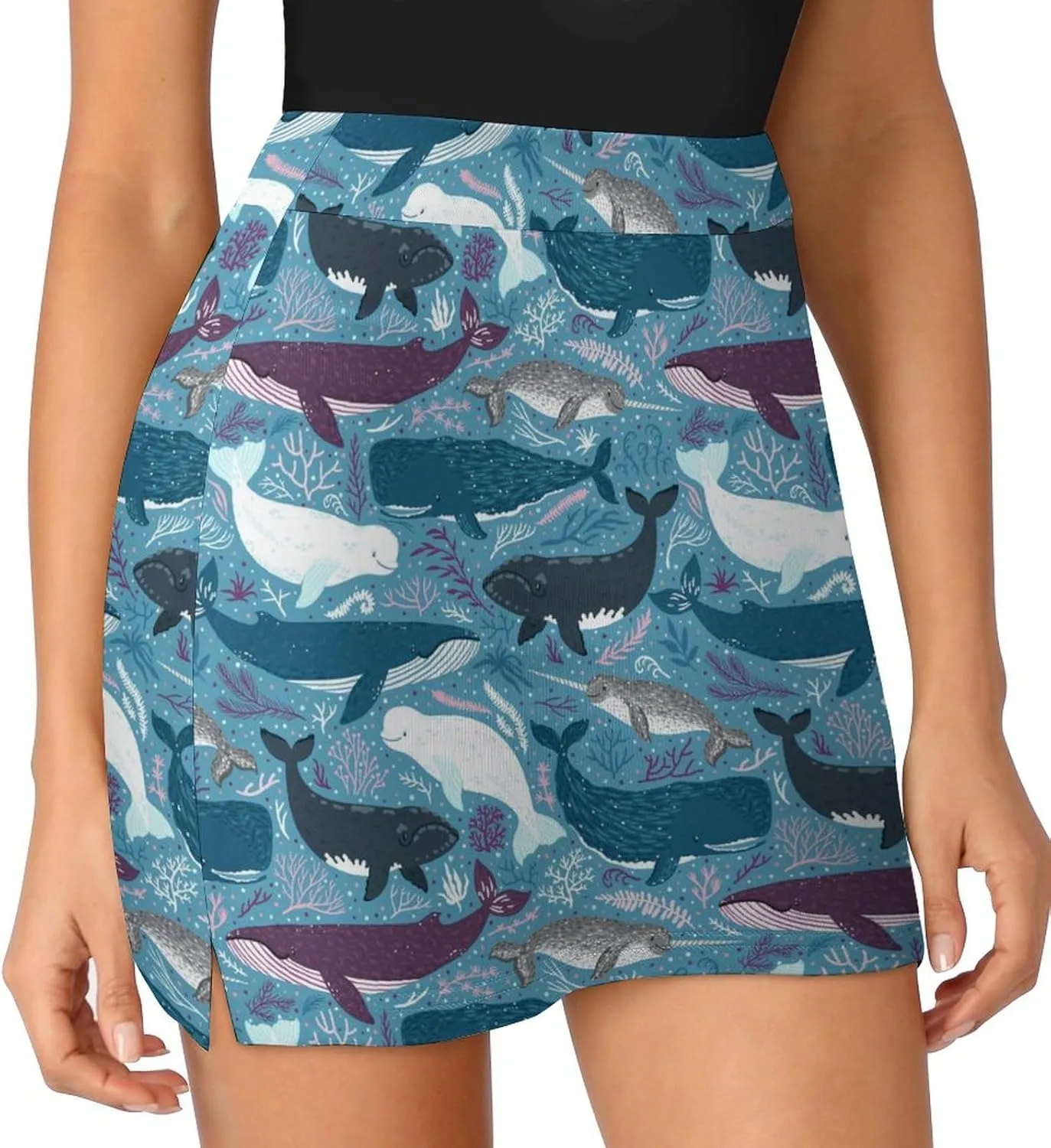 Donnapink Women Yoga Skirt, High Waist A-line Dress Trouser, Running Shorts(S-4XL)
