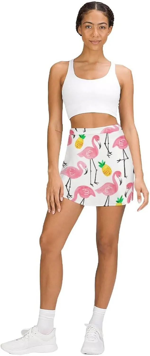 Donnapink Women Yoga Skirt, High Waist A-line Dress Trouser, Running Shorts(S-4XL)