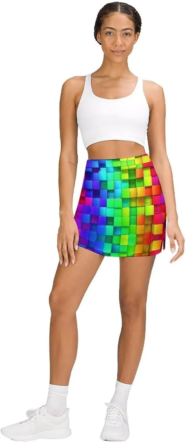 Donnapink Women Yoga Skirt, High Waist A-line Dress Trouser, Running Shorts(S-4XL)