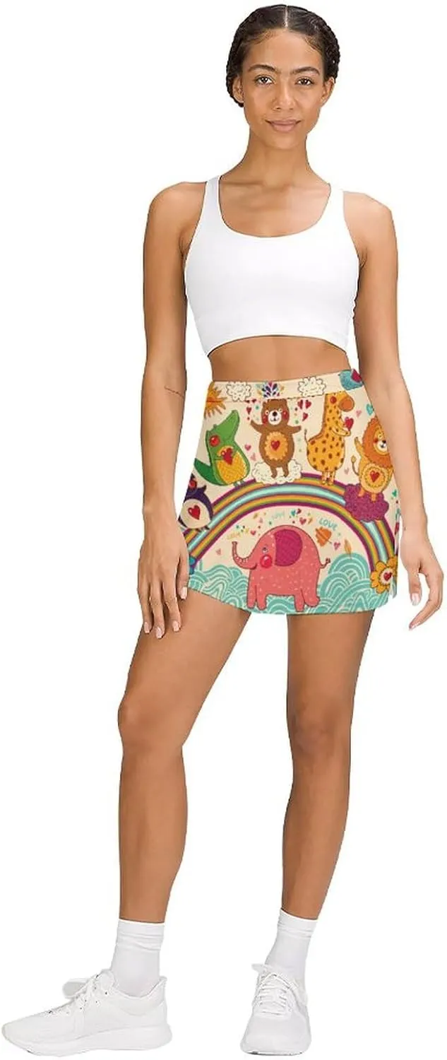 Donnapink Women Yoga Skirt, High Waist A-line Dress Trouser, Running Shorts(S-4XL)