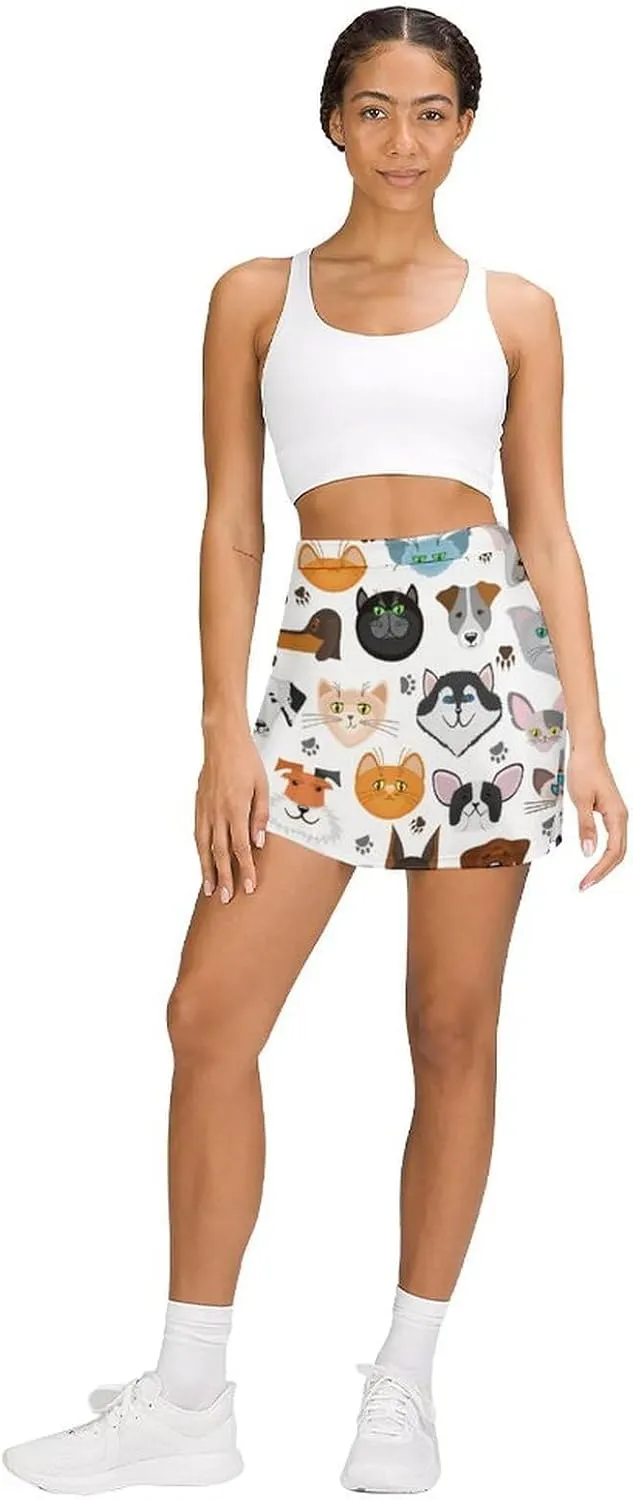 Donnapink Women Yoga Skirt, High Waist A-line Dress Trouser, Running Shorts(S-4XL)