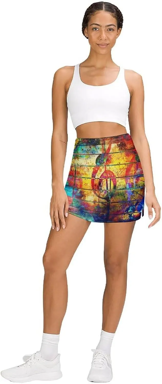 Donnapink Women Yoga Skirt, High Waist A-line Dress Trouser, Running Shorts(S-4XL)