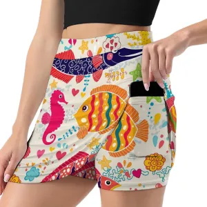Donnapink Women Yoga Skirt, High Waist A-line Dress Trouser, Running Shorts(S-4XL)