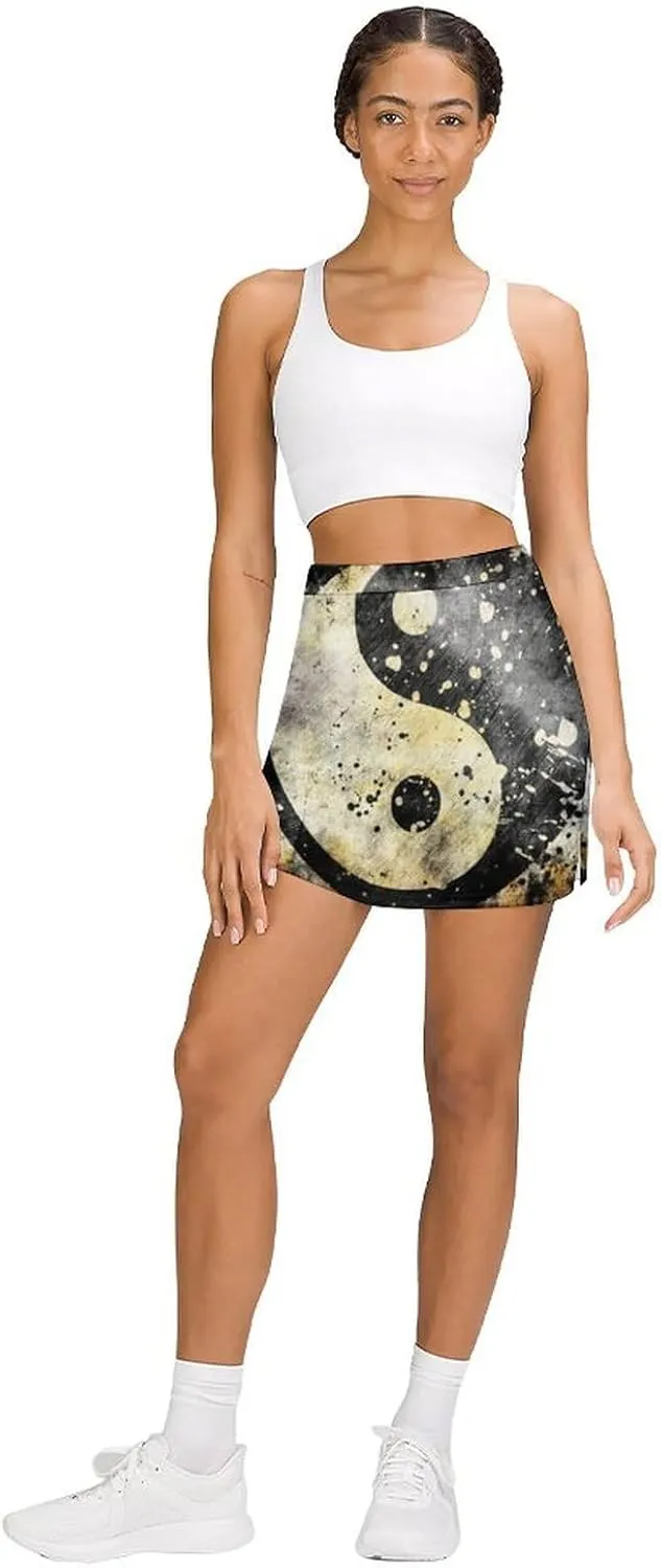 Donnapink Women Yoga Skirt, High Waist A-line Dress Trouser, Running Shorts(S-4XL)