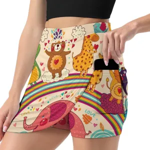Donnapink Women Yoga Skirt, High Waist A-line Dress Trouser, Running Shorts(S-4XL)