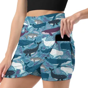 Donnapink Women Yoga Skirt, High Waist A-line Dress Trouser, Running Shorts(S-4XL)