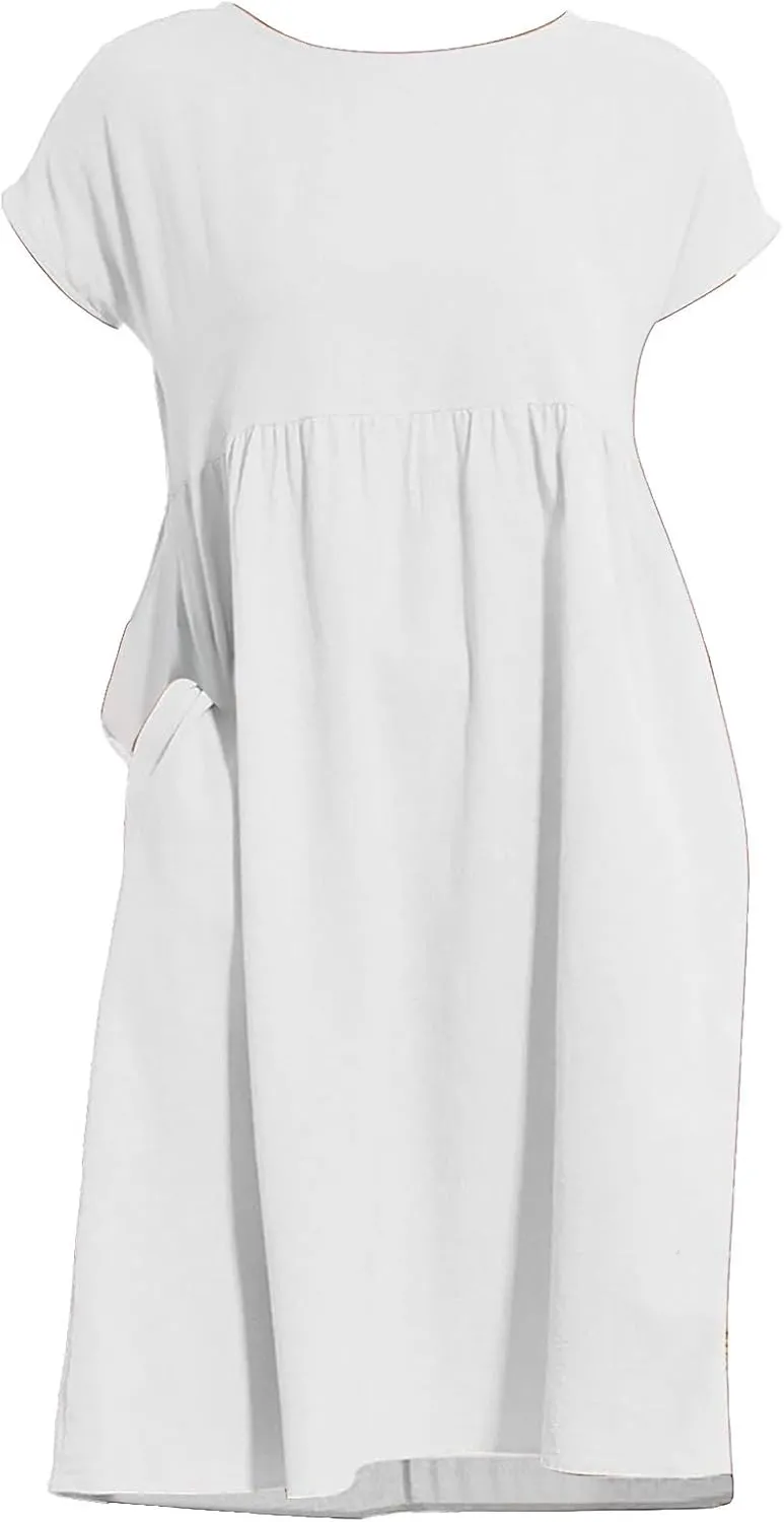 Dresses for Women 2024 Casual Summer Trendy Plus Size Short Sleeves Cute Midi Dress Boho Beach Sundress with Pockets