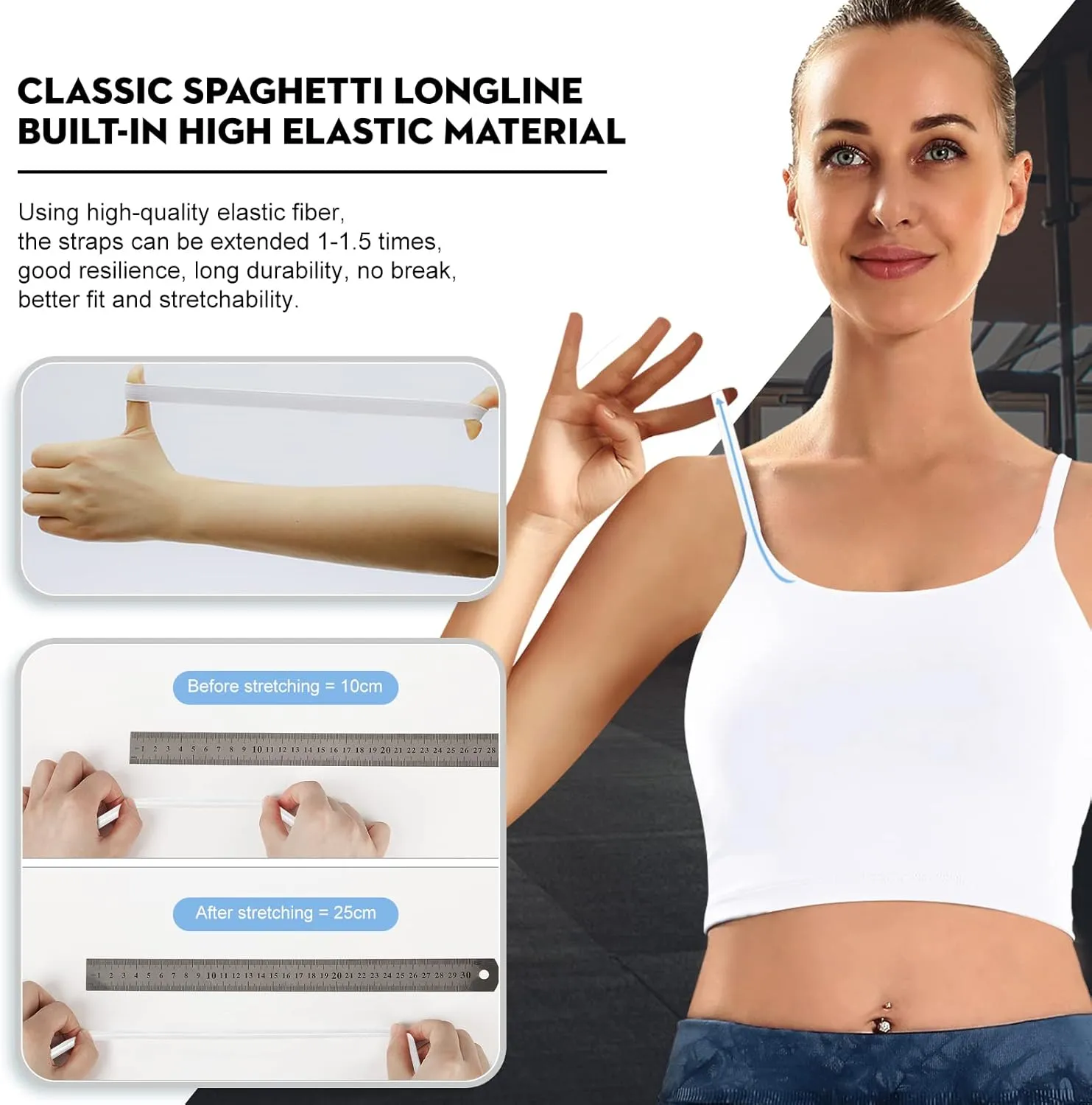 ECOPARTY Sports Bras for Women Quick-Dry Padded Wirefree Workout Crop Cute Tank Tops Camisole Yoga Fitness Running Gym