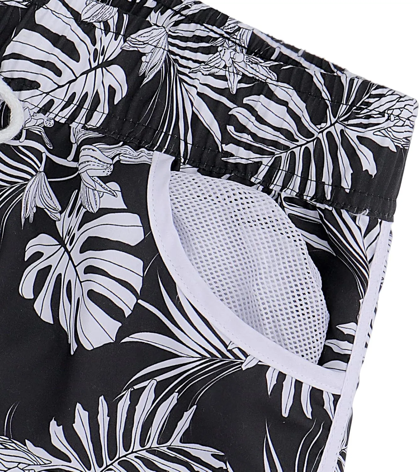 ESTAMICO Women Board Shorts with Liner Quick Dry UPF 50  Drawstring Floral Print Swim Trunk with Pockets