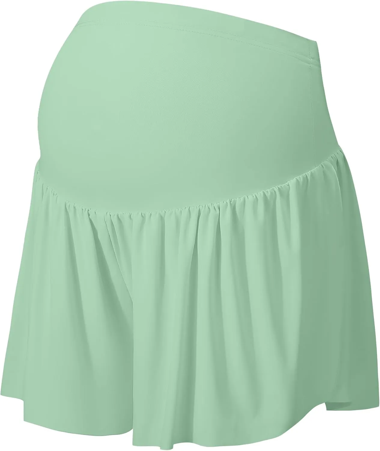 EXARUS Maternity Flowy Shorts Butterfly Athletic Pregnancy Running Workout Active 2 in 1 Skort Over The Belly Pockets