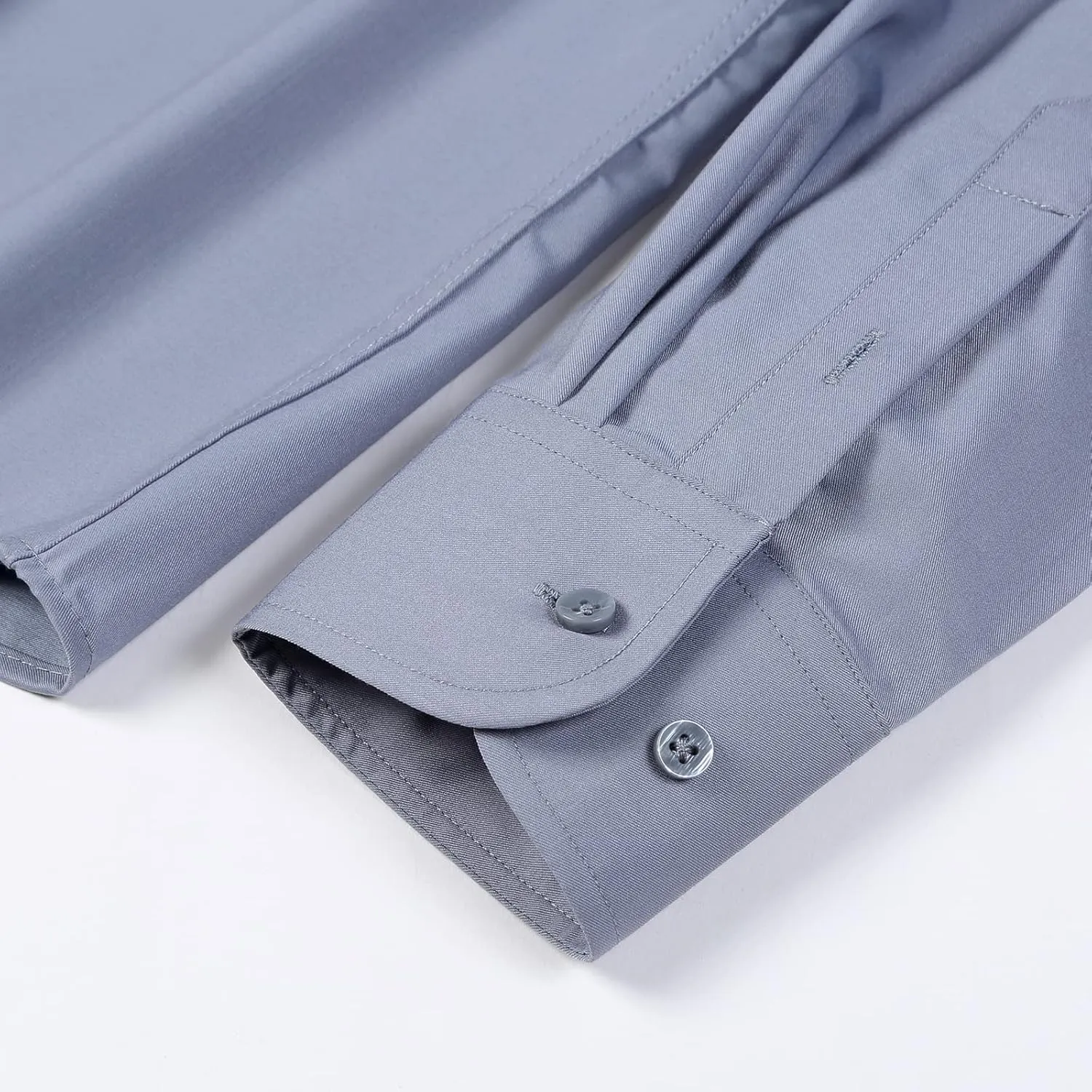 FAHIZO Men's Dress Shirt Regular Fit Soild Casual Business Formal Long Sleeve Button Down Shirts with Pocket
