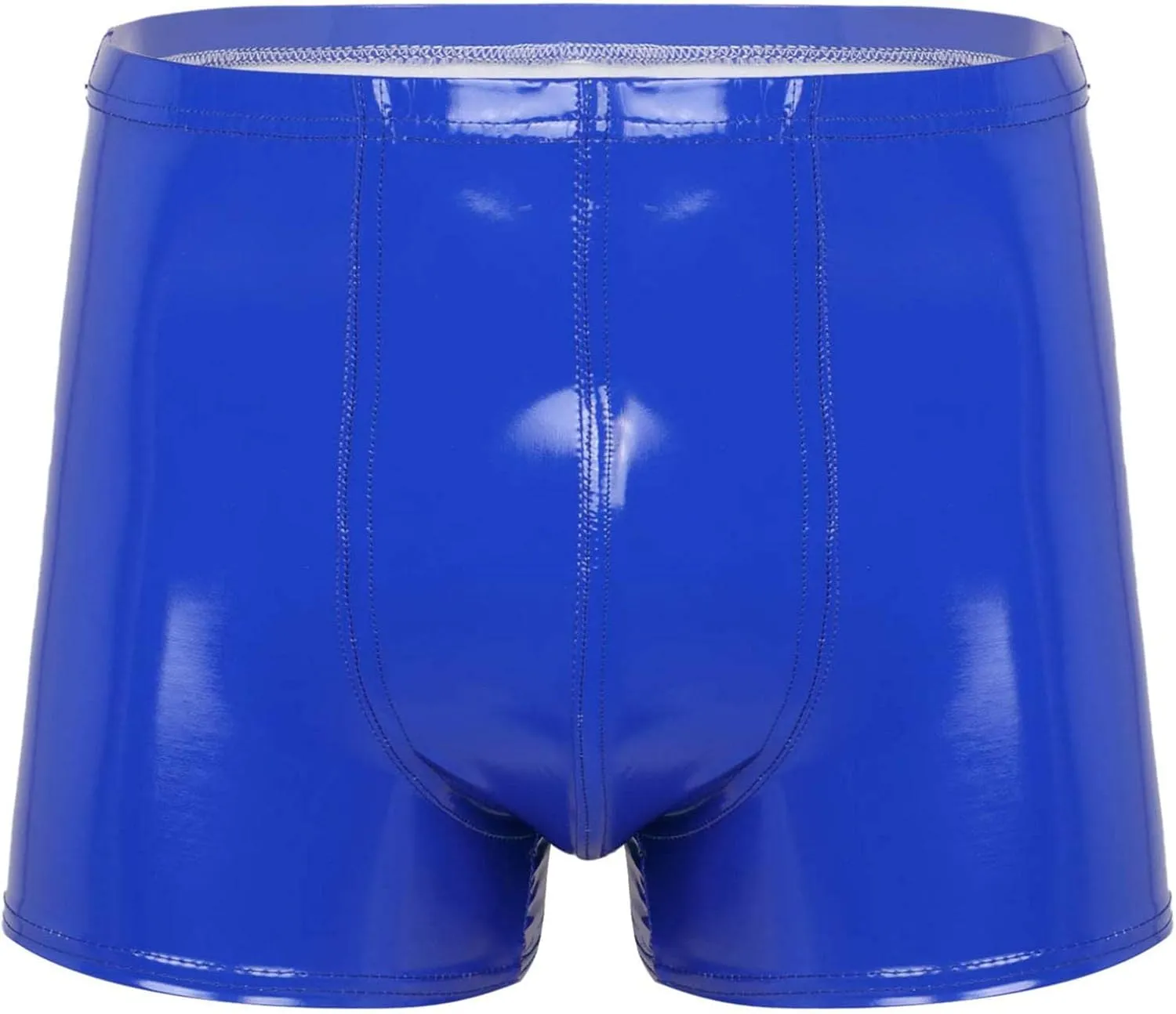FEESHOW Mens Boxer Shorts Shiny Leather Underwear Panties Sexy Boxer Briefs Swim Trunk Tight Boxershorts