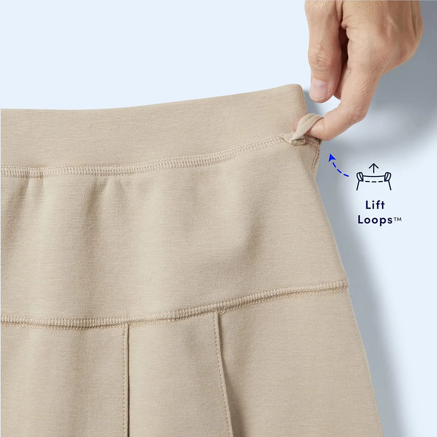 French Toast Girls' Adaptive Pleated Ponte Scooter Skirt with Pull-up Lift Loops