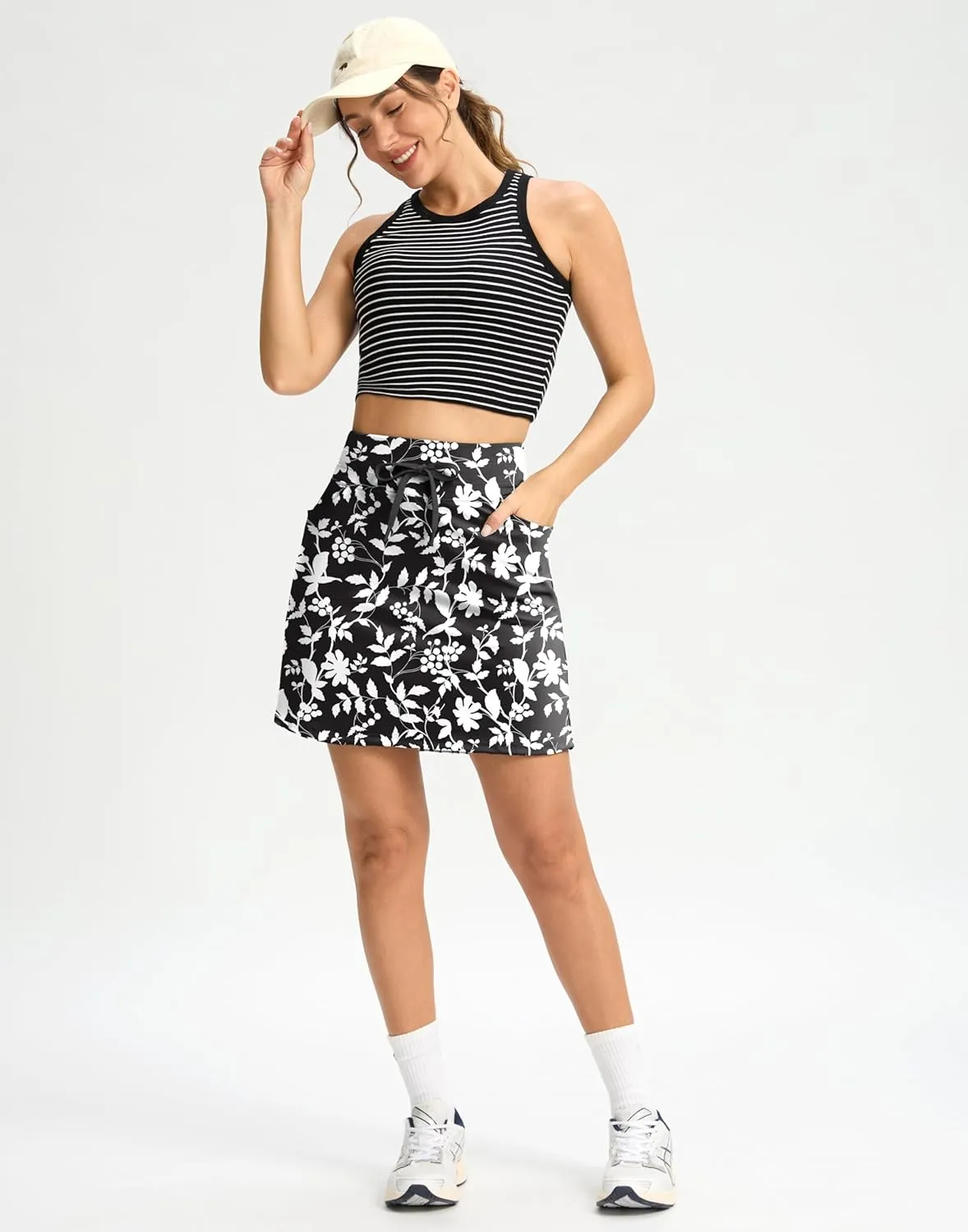 G Gradual Women's 18" Golf Skorts Skirts with 3 Pockets High Waisted Athletic Skorts for Women Stretchy Tennis Skirts
