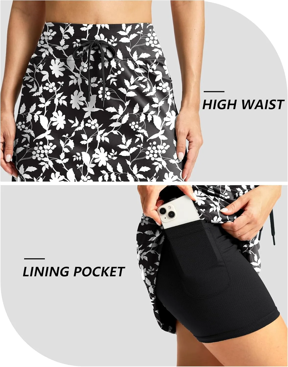 G Gradual Women's 18" Golf Skorts Skirts with 3 Pockets High Waisted Athletic Skorts for Women Stretchy Tennis Skirts