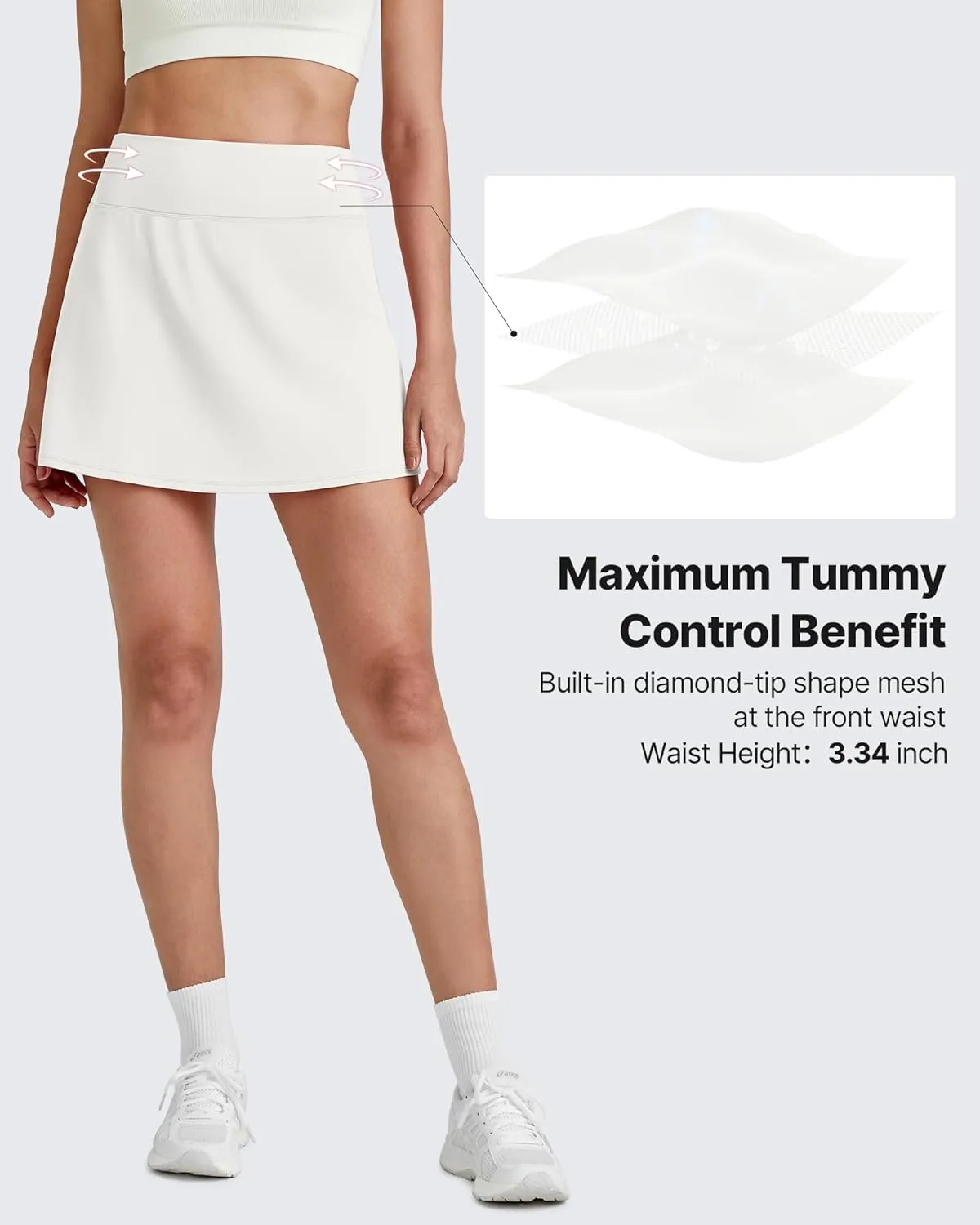 G4Free Barefeel 15" Tennis Skirts for Women High Waisted A Line Casual Athletic Golf Skorts Inner Shorts with 2 Pockets