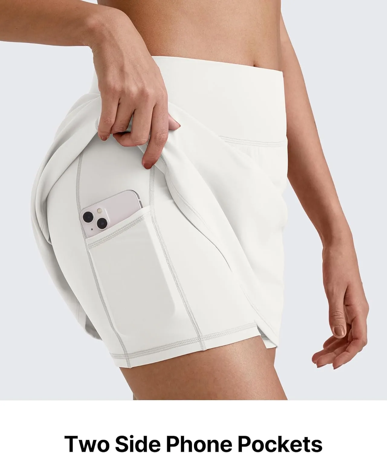 G4Free Barefeel 15" Tennis Skirts for Women High Waisted A Line Casual Athletic Golf Skorts Inner Shorts with 2 Pockets