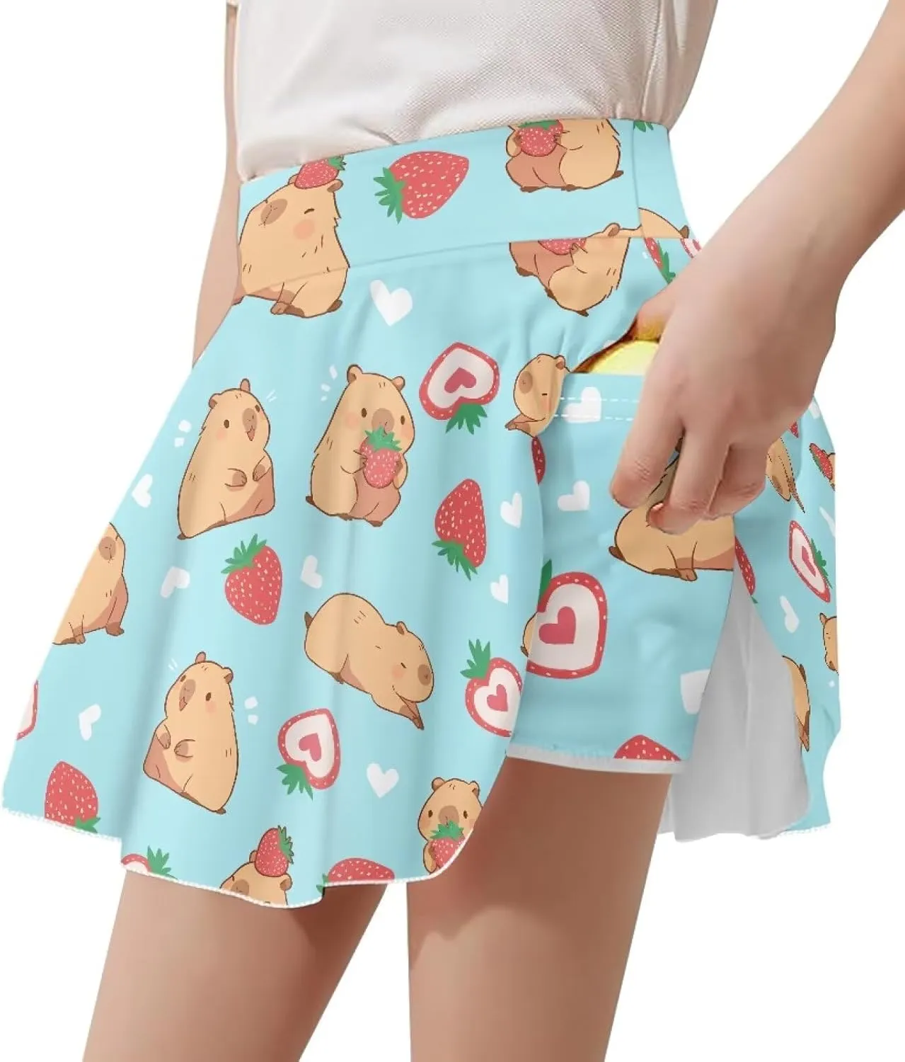 Girls Tennis Skirt with Pockets High Waisted Athletic Skorts Comfy Golf Skirts for Kids