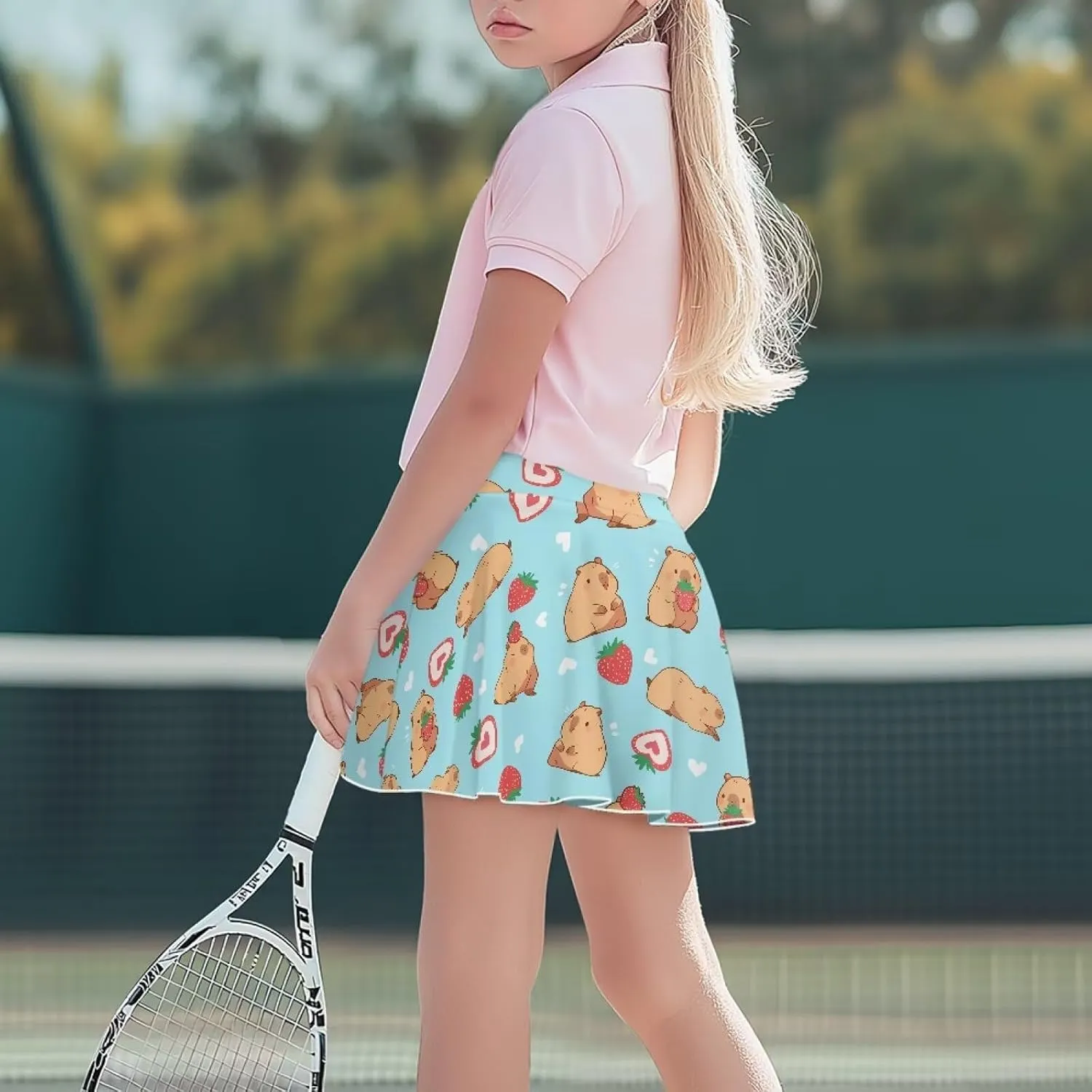 Girls Tennis Skirt with Pockets High Waisted Athletic Skorts Comfy Golf Skirts for Kids