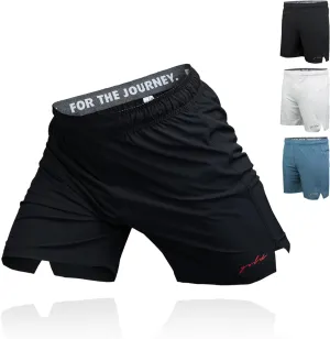 Gold BJJ Airflex Jiu Jitsu Shorts - Fight Short for No Gi, Wrestling, MMA & Boxing