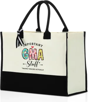 Grandma Christmas Birthday Gifts Mother Gifts Tote Bag for Women Grandmother Canvas Shopping Grocery Bag