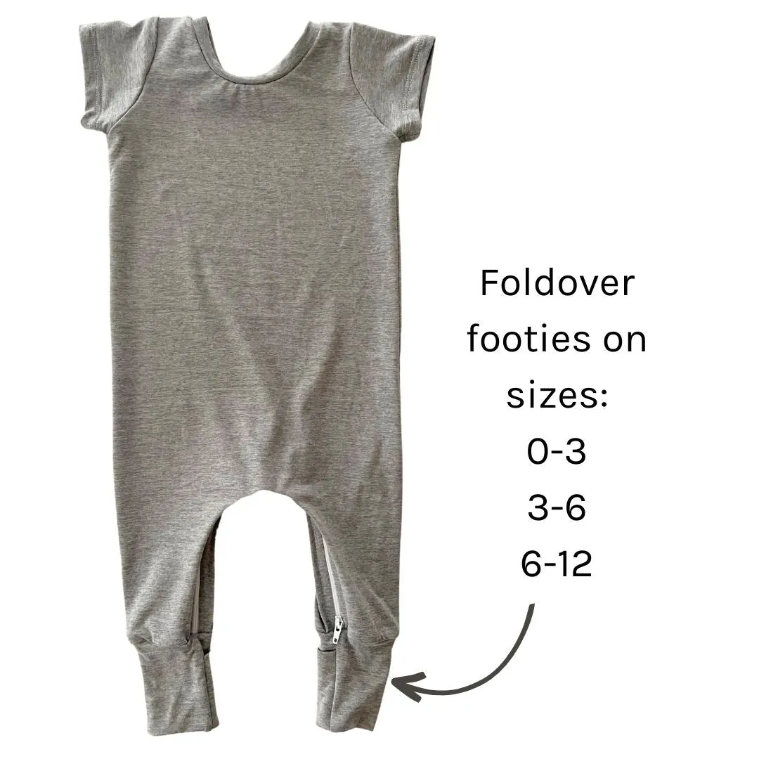 Grey Bamboo Lyocell Romper with G-Tube Access