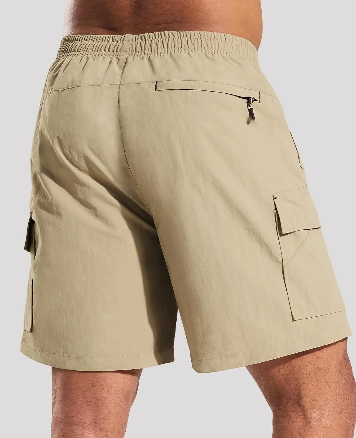 Haimont Men's Hiking Cargo Shorts 7 Inch with Zipper Pockets Quick Dry Lightweight Outdoor Camping Travel, Water Resistant