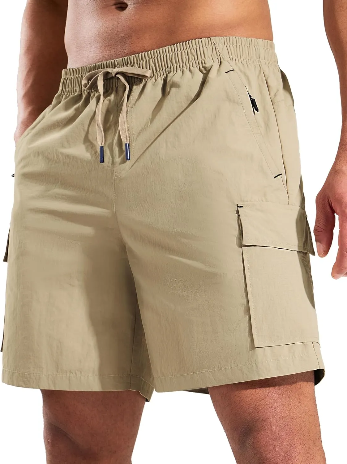 Haimont Men's Hiking Cargo Shorts 7 Inch with Zipper Pockets Quick Dry Lightweight Outdoor Camping Travel, Water Resistant