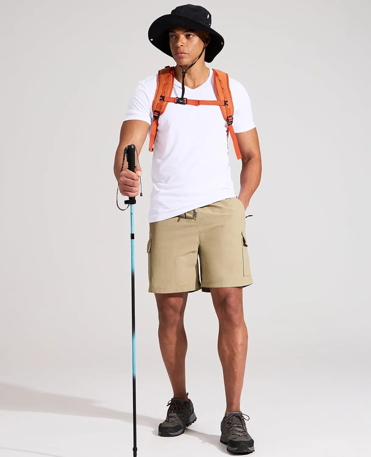 Haimont Men's Hiking Cargo Shorts 7 Inch with Zipper Pockets Quick Dry Lightweight Outdoor Camping Travel, Water Resistant