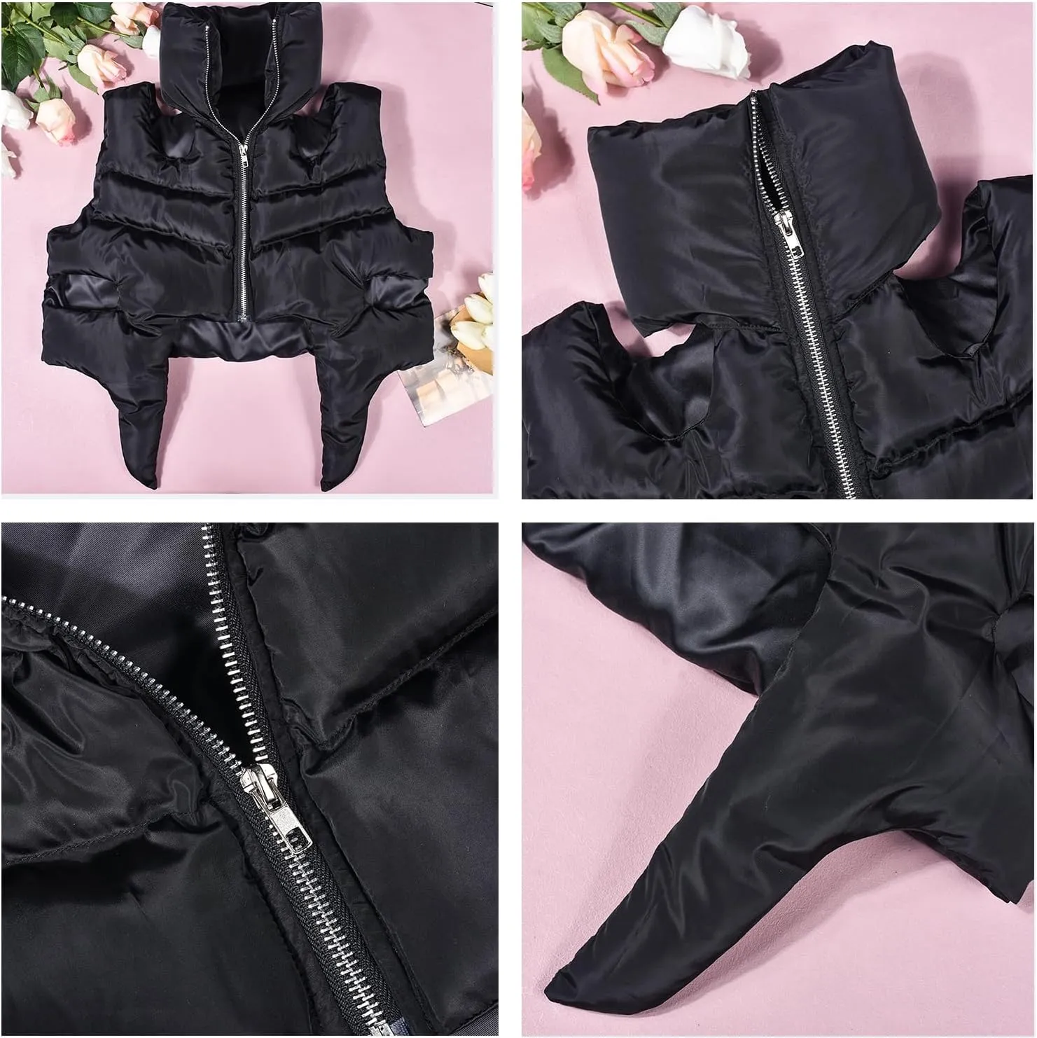 Heated Vest Coat Women Fall Winter Fashion Irregular Zipper Cropped Quilted Jacket Dressy Hollow Going Out Womens Tops