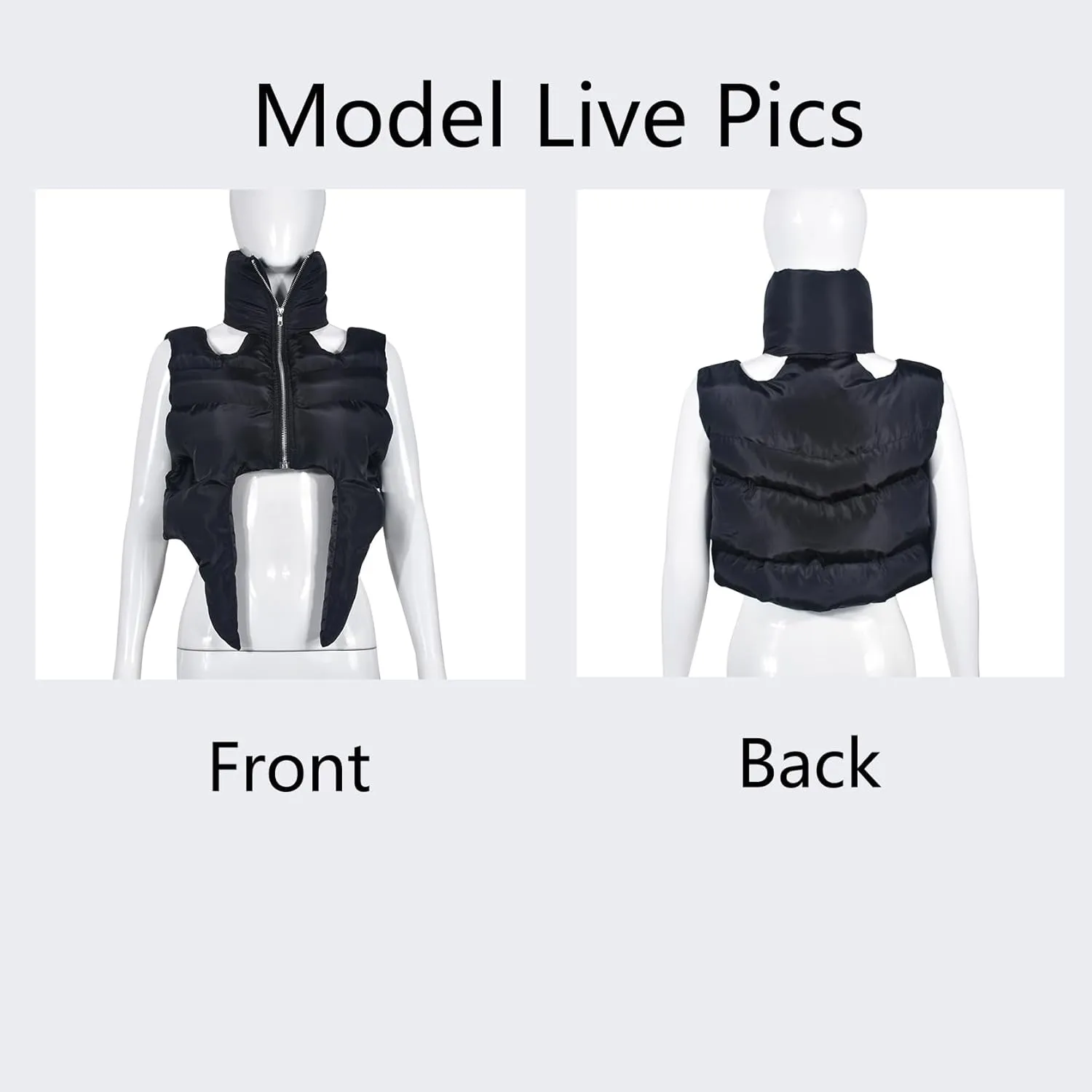 Heated Vest Coat Women Fall Winter Fashion Irregular Zipper Cropped Quilted Jacket Dressy Hollow Going Out Womens Tops
