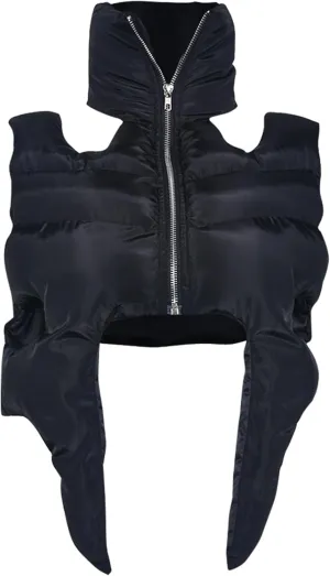 Heated Vest Coat Women Fall Winter Fashion Irregular Zipper Cropped Quilted Jacket Dressy Hollow Going Out Womens Tops
