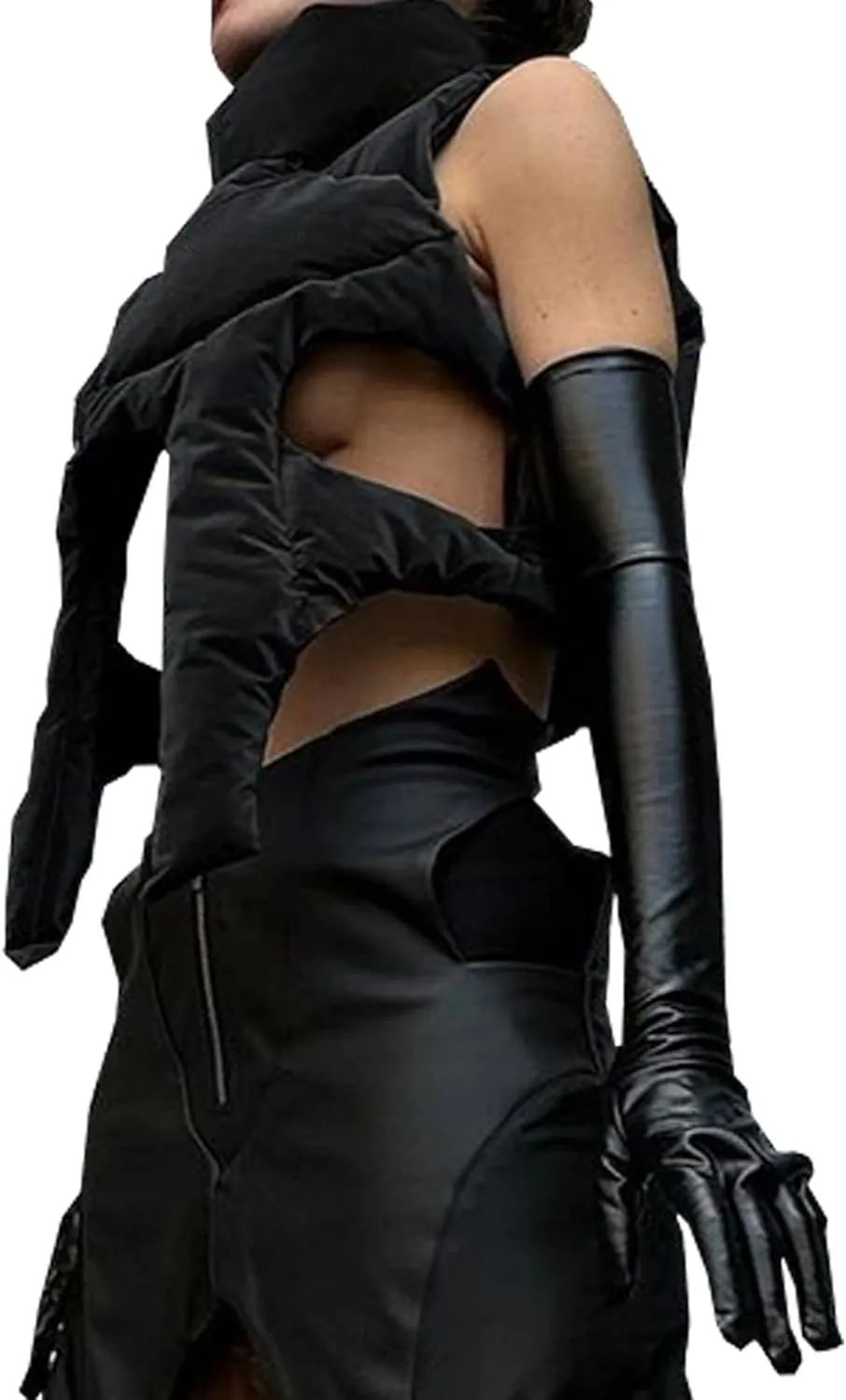 Heated Vest Coat Women Fall Winter Fashion Irregular Zipper Cropped Quilted Jacket Dressy Hollow Going Out Womens Tops