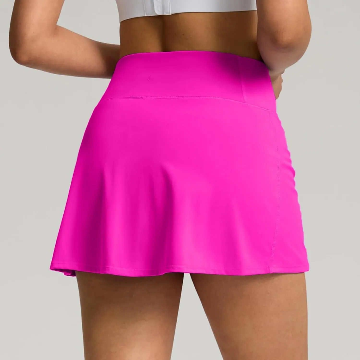 Hiking Shorts Women Workout Double Layered Pleats Running Athletic Yoga Shorts with Pockets High Waisted Lounge Skorts