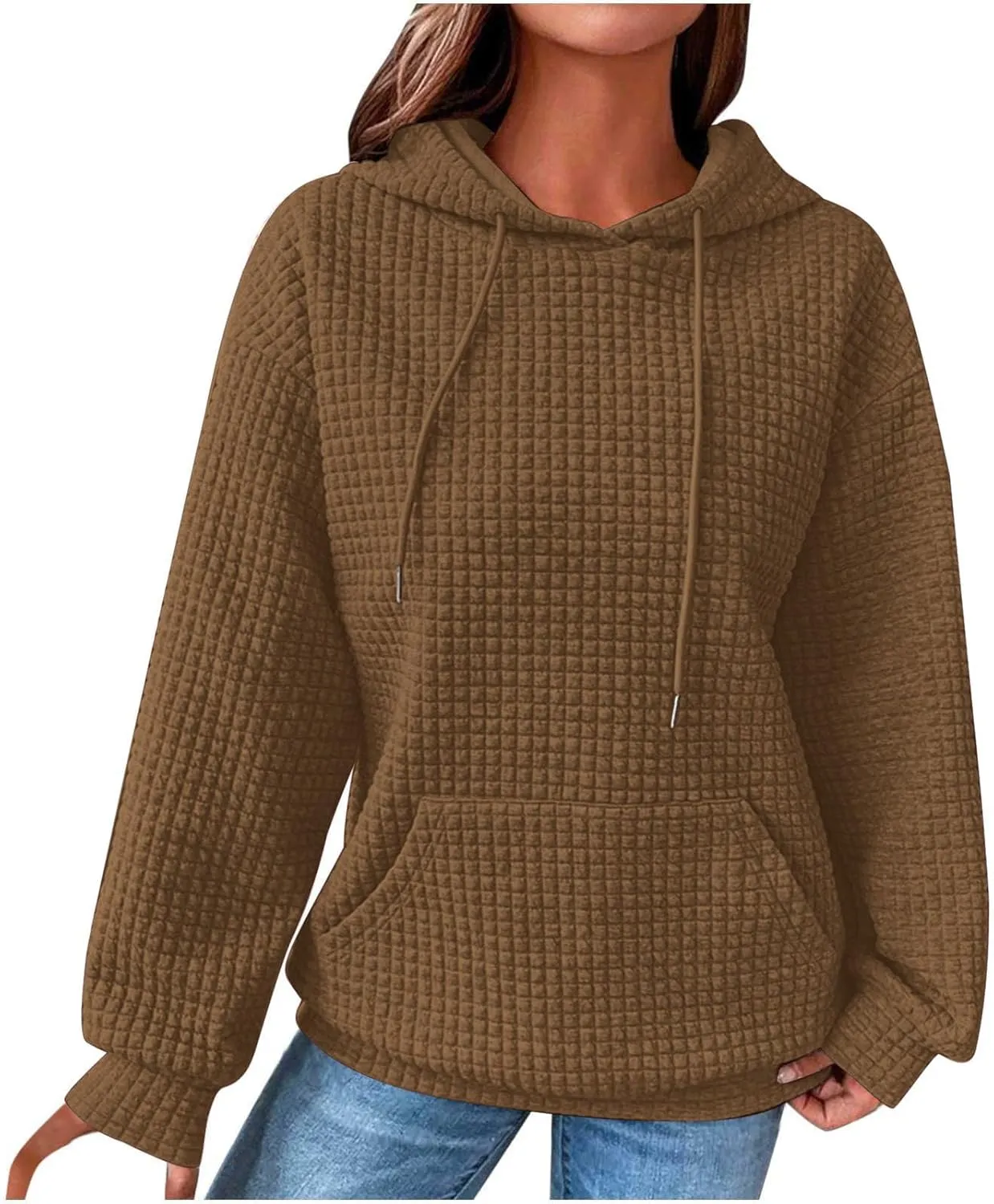 Hoodies for Women Trendy,Pullover Oversized Hooded Sweatshirts Y2k Long Sleeve Pullover Tops Fall Winter Clothes 2024